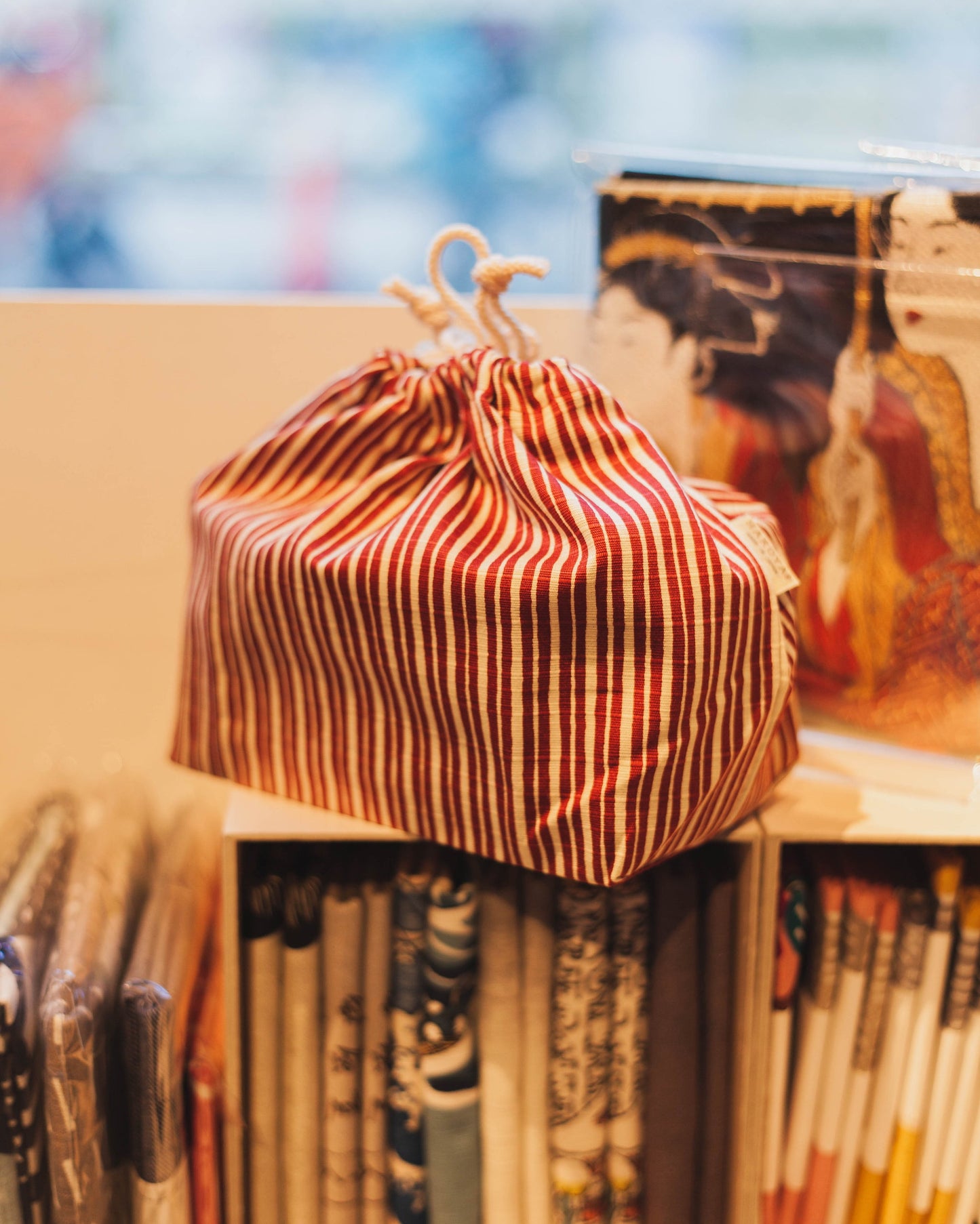 Tokusa Stripes Bag | Red - Bento&co