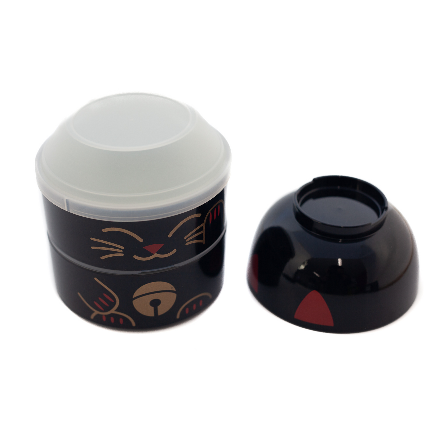 Bento Kokeshi - Maneki Neko (zwart, 1200 ml)