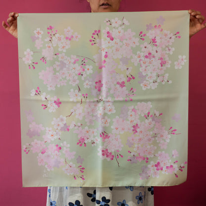 Furoshiki Fuwari Sakura (vert, 70 cm)