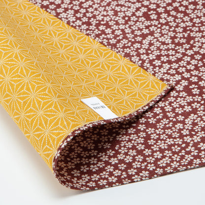 Double Sided Furoshiki Wrapping Cloth | Asanoha Sakura Maroon & Gold by Sanyo Shoji - Bento&co Japanese Bento Lunch Boxes and Kitchenware Specialists