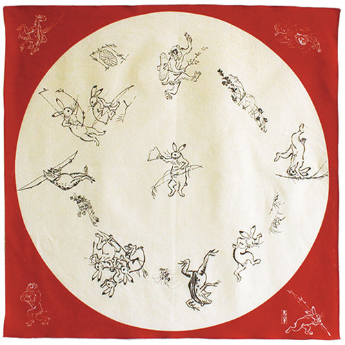 Furoshiki Chôjûgiga (rosso, 68 cm)