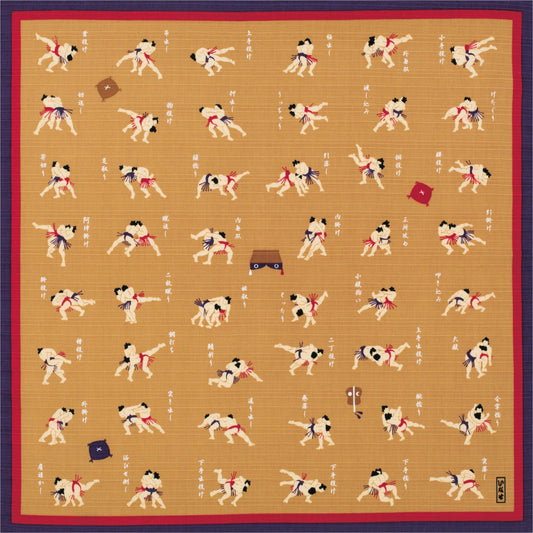 Traditional Cotton Furoshiki Wrapping Cloth | Sumo Wrestlers by Sanyo Shoji - Bento&co Japanese Bento Lunch Boxes and Kitchenware Specialists