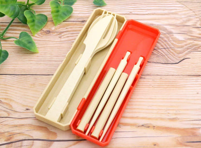 GO OUT Cutlery | Brick Red by Kokubo - Bento&co Japanese Bento Lunch Boxes and Kitchenware Specialists