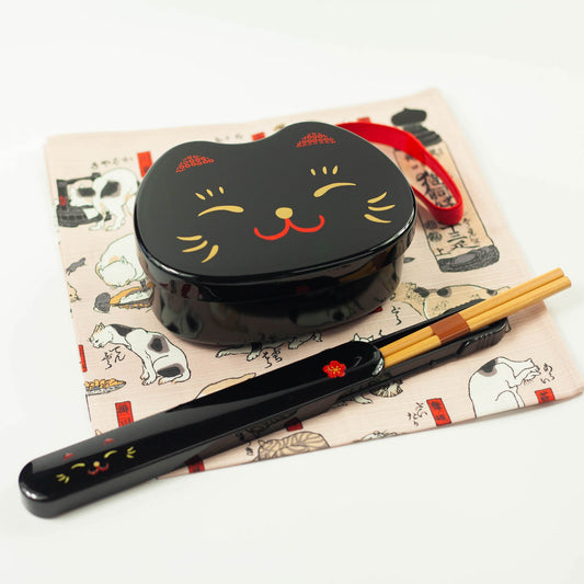 Ensemble Bento Kao Neko (noir)