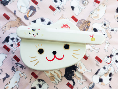 Ensemble Bento Kao Neko (blanc)