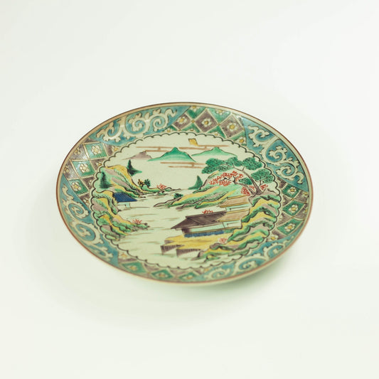 Kutaniyaki-bord uit het Meiji-tijdperk (1900, 17 cm)