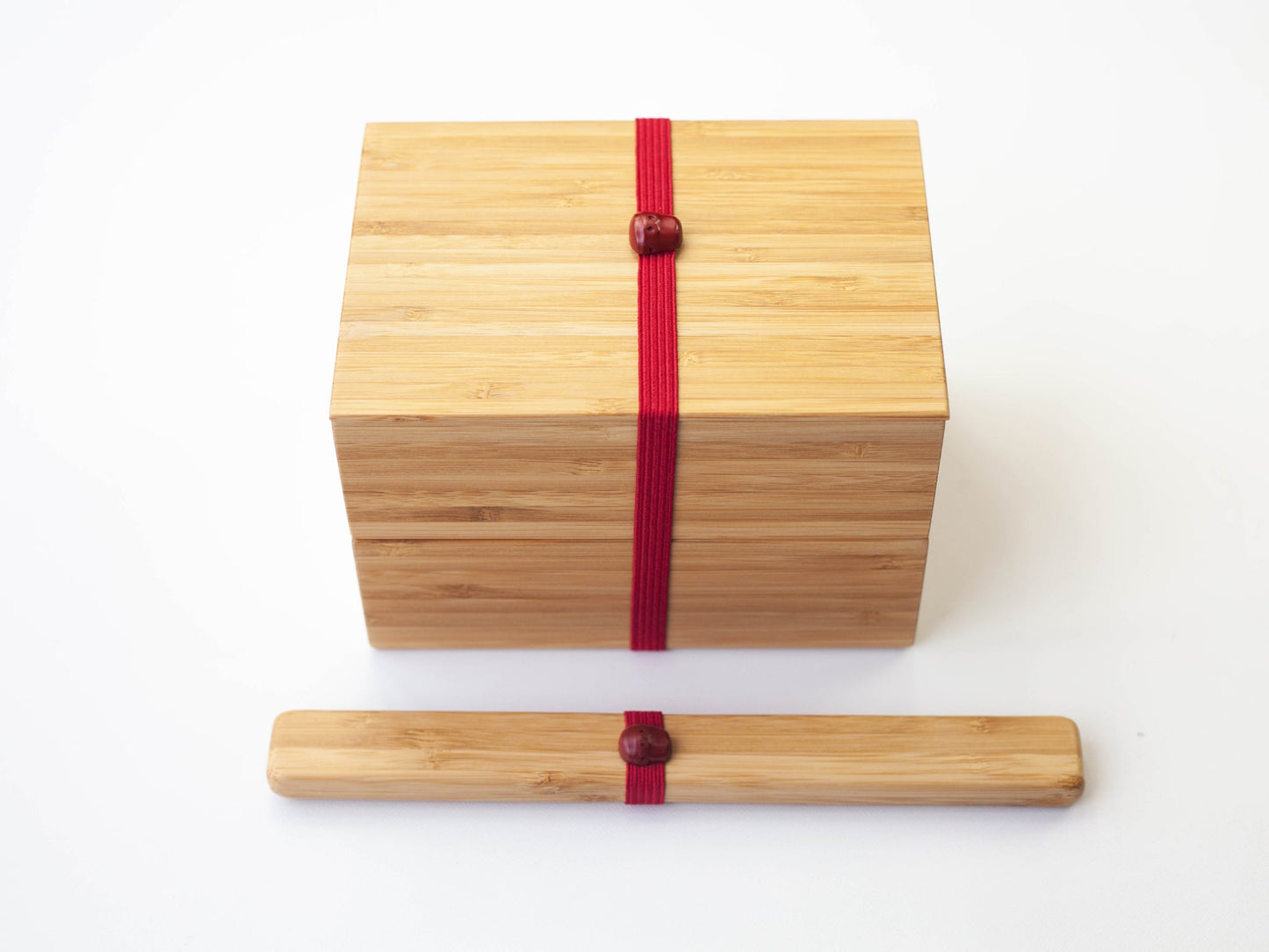 Handmade Take Bako Bento Box | Red Band by Kohchosai Kosuga - Bento&co Japanese Bento Lunch Boxes and Kitchenware Specialists