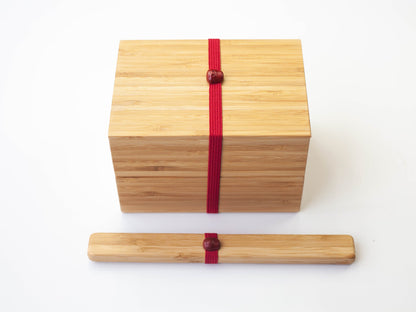 Handmade Take Bako Bento Box | Red Band by Kohchosai Kosuga - Bento&co Japanese Bento Lunch Boxes and Kitchenware Specialists