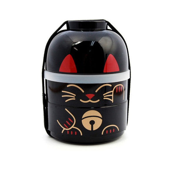 Kokeshi Bento Maneki-Neko Black by Hakoya - Bento&co Japanese Bento Lunch Boxes and Kitchenware Specialists