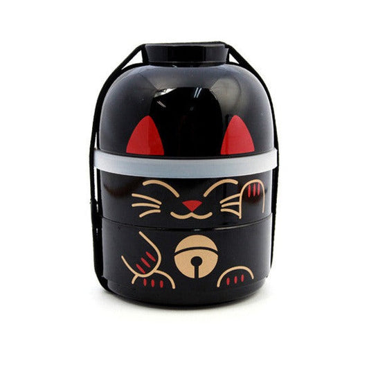 Kokeshi Bento Maneki-Neko Black by Hakoya - Bento&co Japanese Bento Lunch Boxes and Kitchenware Specialists