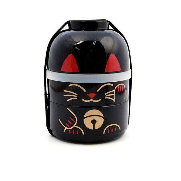 Kokeshi Bento Maneki-Neko Black by Hakoya - Bento&co Japanese Bento Lunch Boxes and Kitchenware Specialists