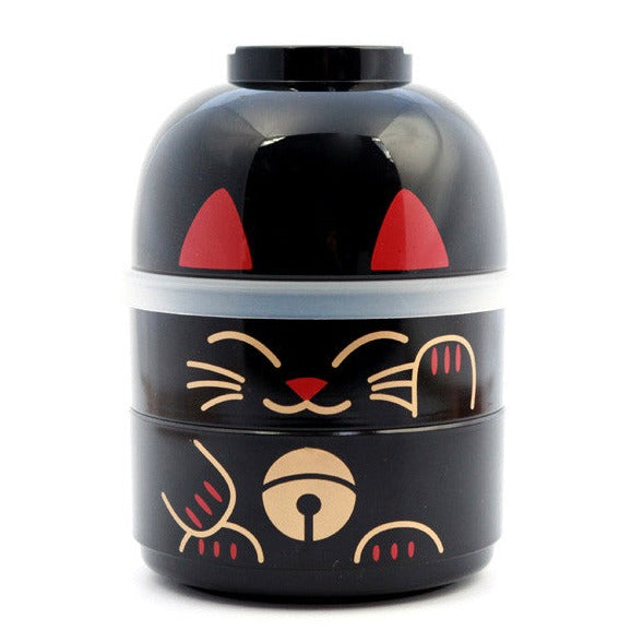 Kokeshi Bento Maneki-Neko Black by Hakoya - Bento&co Japanese Bento Lunch Boxes and Kitchenware Specialists